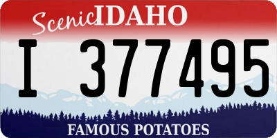ID license plate I377495