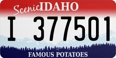 ID license plate I377501