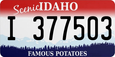 ID license plate I377503
