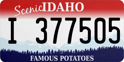 ID license plate I377505