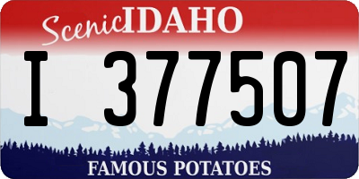 ID license plate I377507