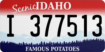 ID license plate I377513