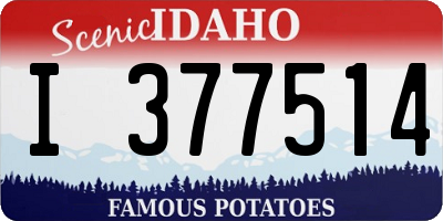 ID license plate I377514