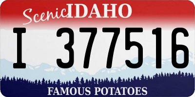 ID license plate I377516