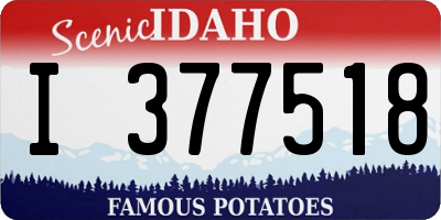 ID license plate I377518