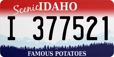 ID license plate I377521