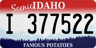 ID license plate I377522