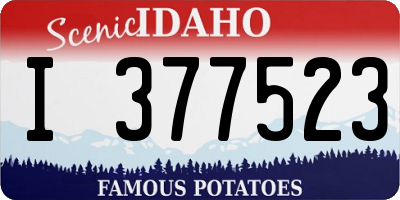 ID license plate I377523