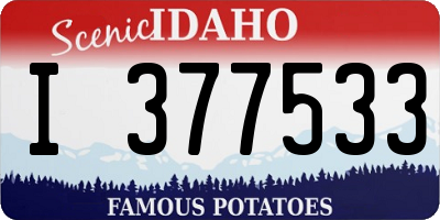 ID license plate I377533