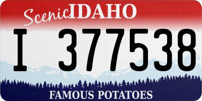 ID license plate I377538