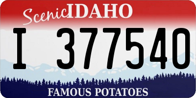 ID license plate I377540