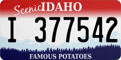 ID license plate I377542
