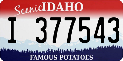 ID license plate I377543
