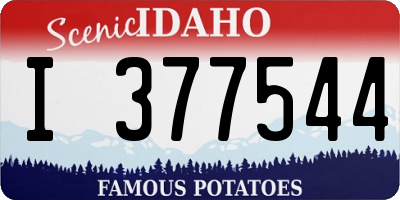 ID license plate I377544