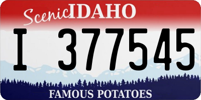 ID license plate I377545