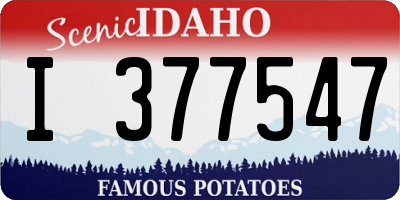 ID license plate I377547