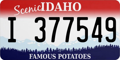 ID license plate I377549