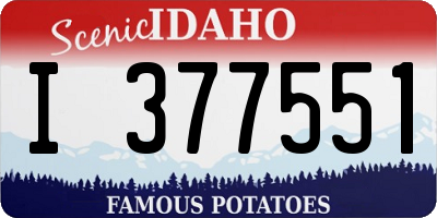 ID license plate I377551