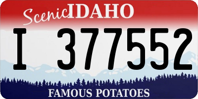 ID license plate I377552