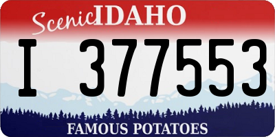 ID license plate I377553