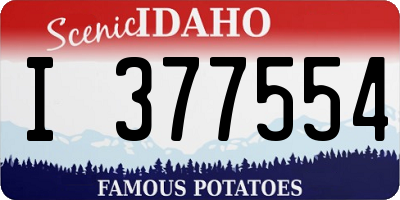 ID license plate I377554