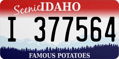 ID license plate I377564