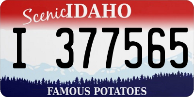 ID license plate I377565