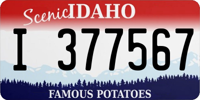 ID license plate I377567