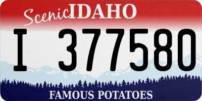 ID license plate I377580