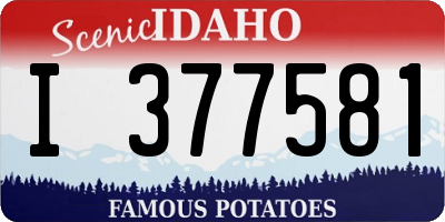 ID license plate I377581