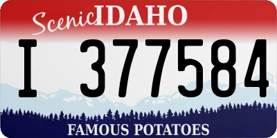 ID license plate I377584