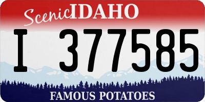 ID license plate I377585