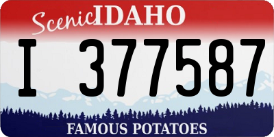 ID license plate I377587