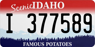ID license plate I377589