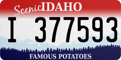 ID license plate I377593