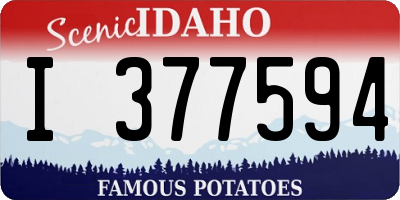 ID license plate I377594