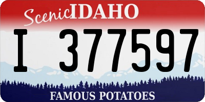 ID license plate I377597