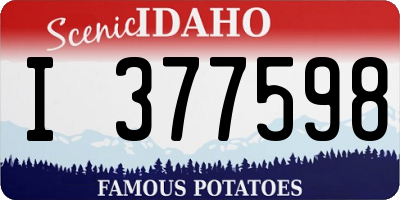 ID license plate I377598