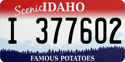 ID license plate I377602