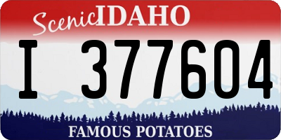 ID license plate I377604