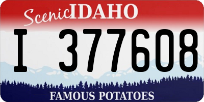 ID license plate I377608