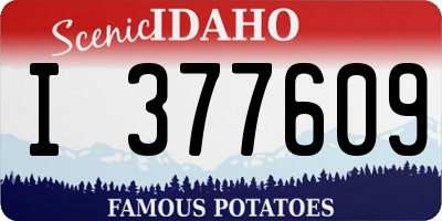 ID license plate I377609