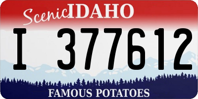 ID license plate I377612