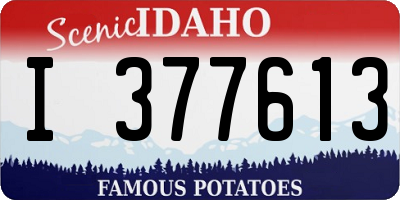 ID license plate I377613