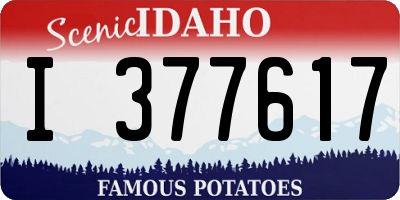 ID license plate I377617