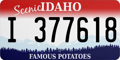 ID license plate I377618