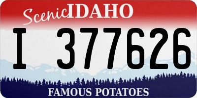 ID license plate I377626