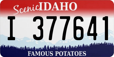 ID license plate I377641