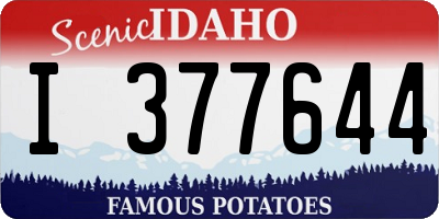 ID license plate I377644