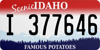 ID license plate I377646